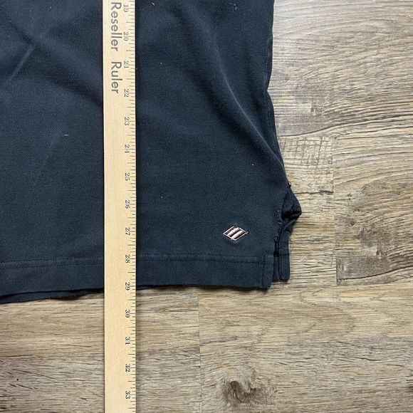 Vintage Joseph Abboud Polo T-Shirt Black Solid Short Sleeve Casual Cotton Mens - Picture 7 of 8